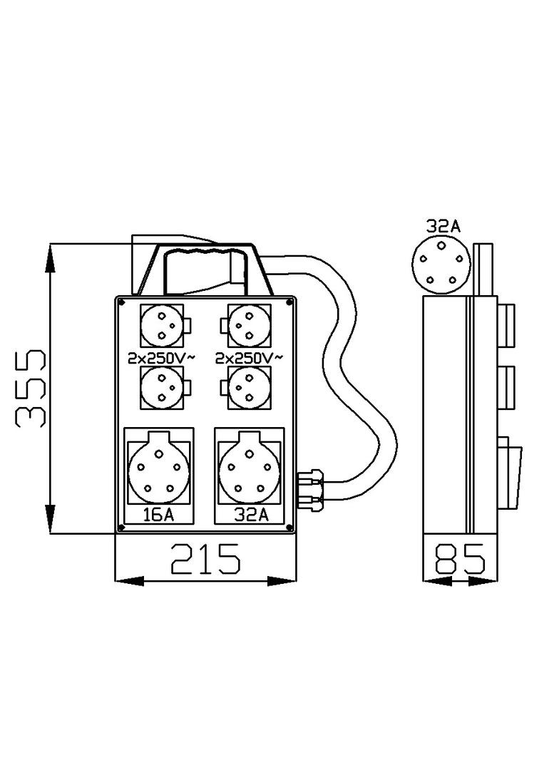 RS 4x2P+Z, 3P+N+Z 16A, 3P+N+Z 32A+OWU 2m+wtyka32A/5p
