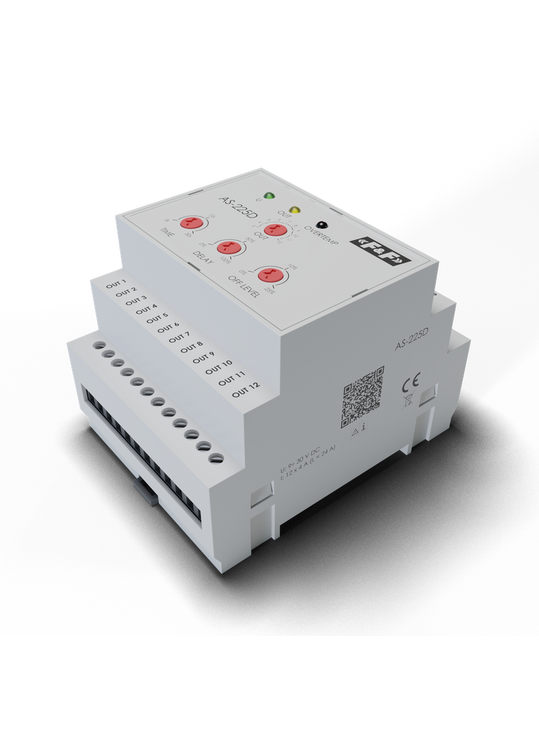Sterownik schodowy 12-kanałowy i kaskadowy 9-30V DC AS-225D F&F