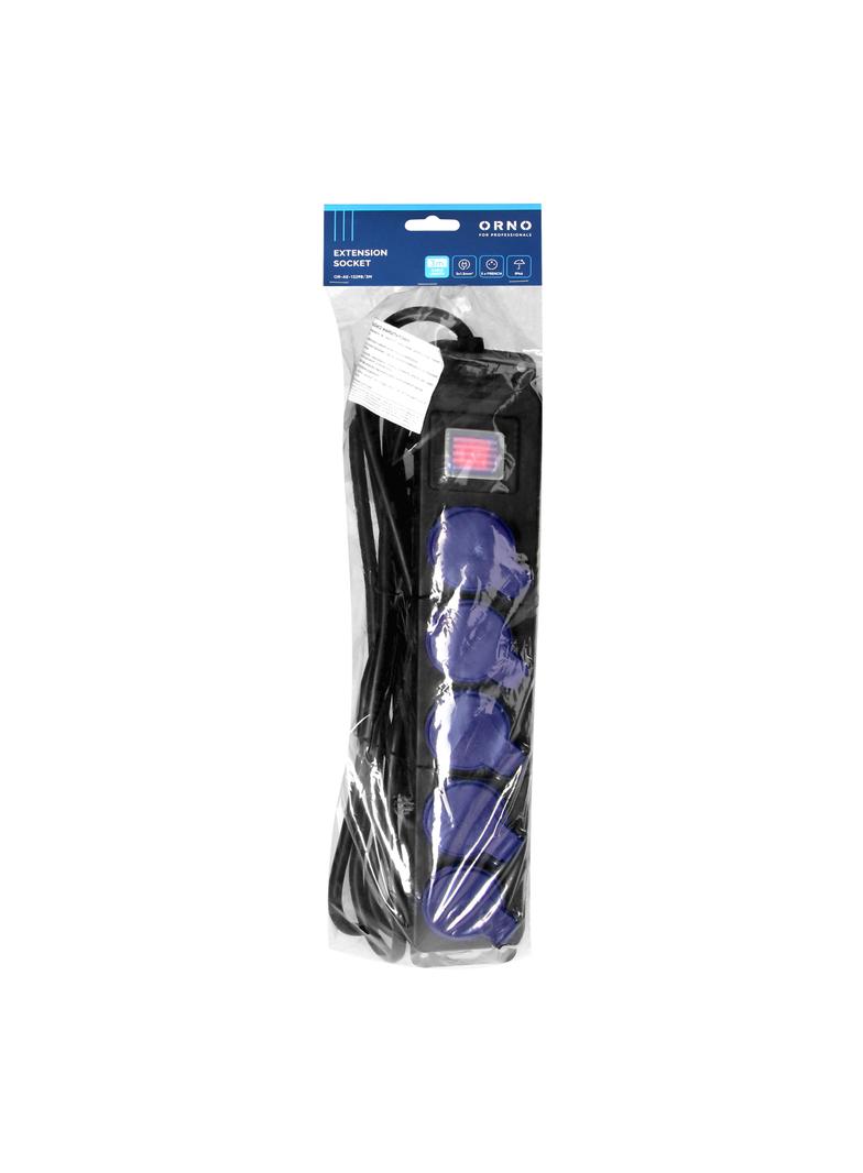 Przedłużacz warsztatowy bryzgoszczelny z wyłącznikiem, 5 gniazd 2P+Z, IP44, przewód gumowy, H05RR-F