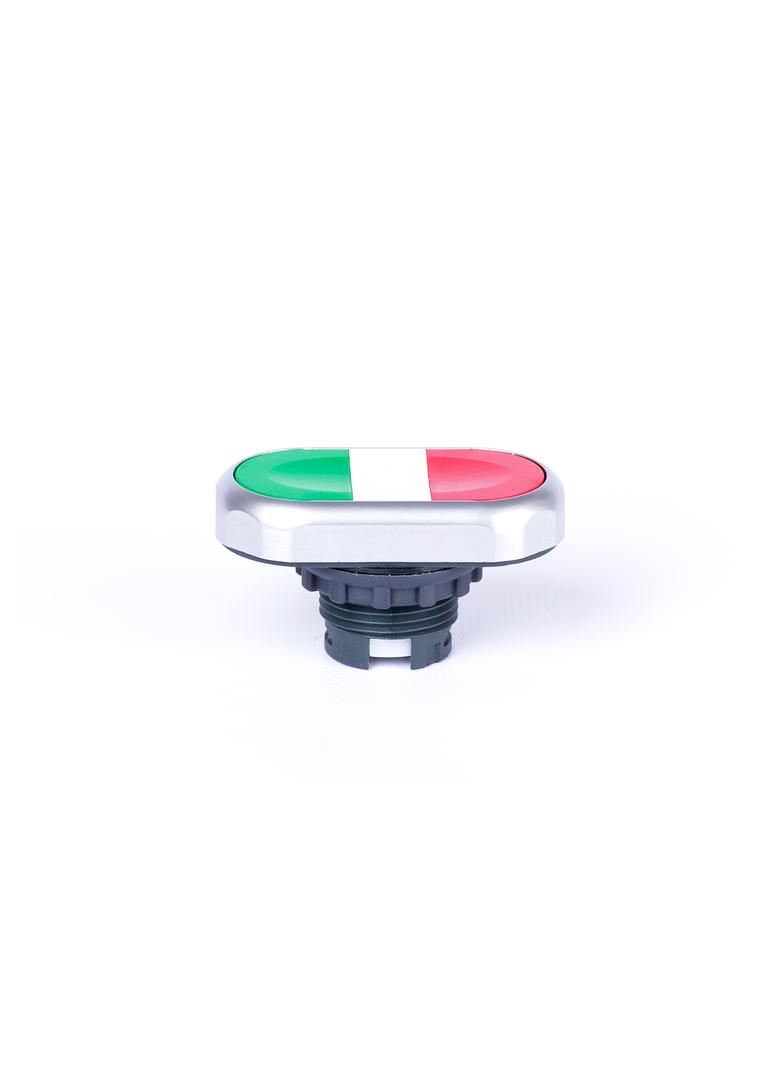 Ex9P1 Dgr Dwukolorowy przycisk z główkami z samopowrotem bez nadruku zielony+czerwony 105658