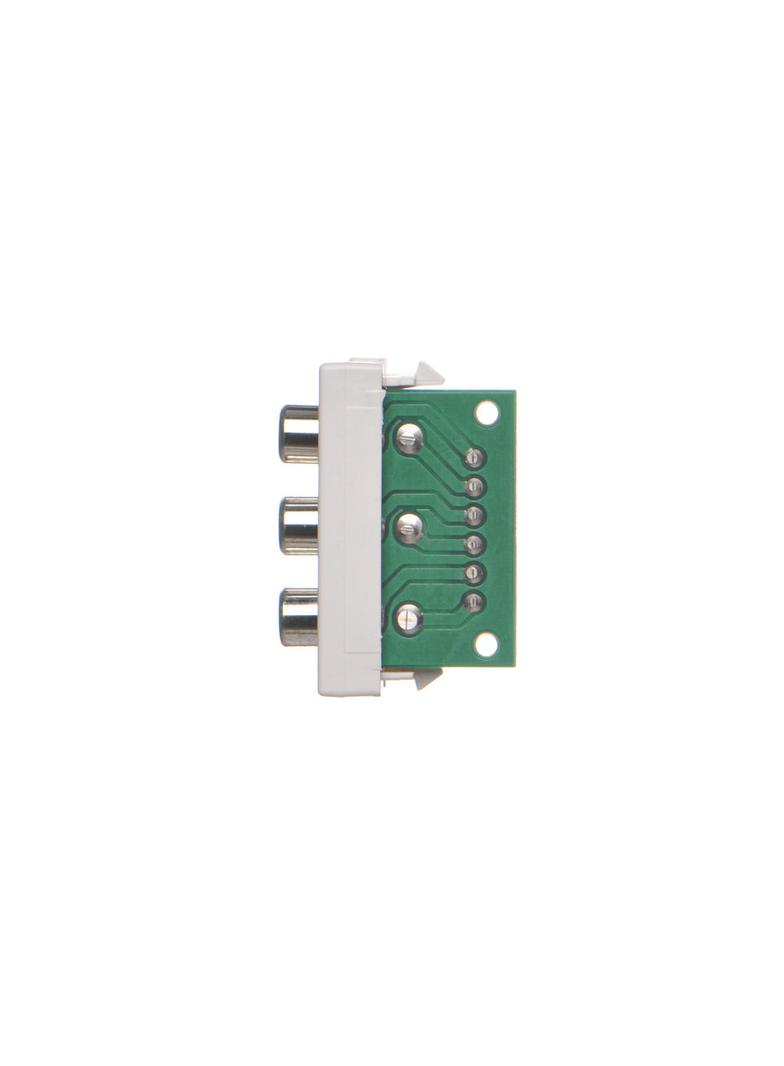 Simon Connect Płytka K45/2 złącz 3x RCA (CINCH) 225x45mm + wkłady zaciski śrubowe czysta biel K105B/9 KONTAKT