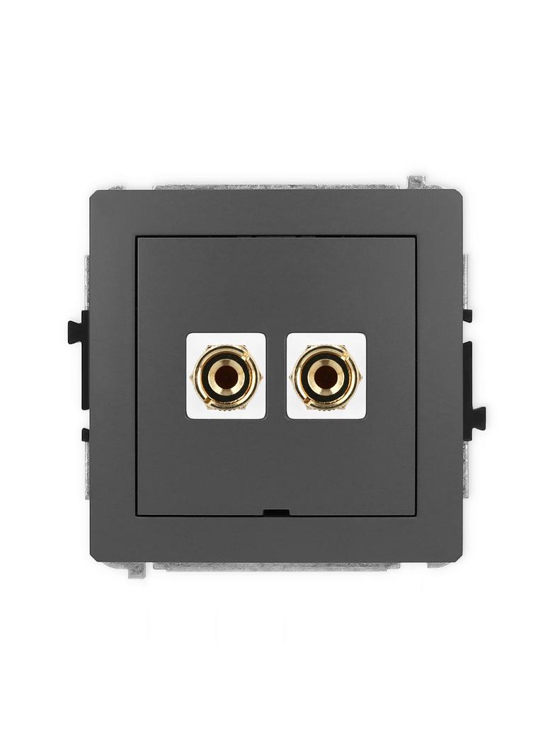 DECO Mechanizm gniazda głośnikowego pojedynczego, bez pola opisowego (typu banan - czerwony i czarny