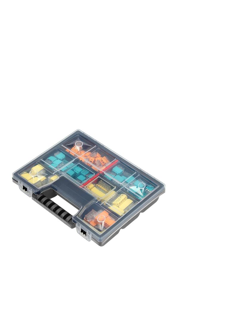 Zestaw złączek instalacyjnych HOUSE 123 sztuk. Wciskane: 30x 2-przew. 30x 3-przew. 25x 4-przew. 20x