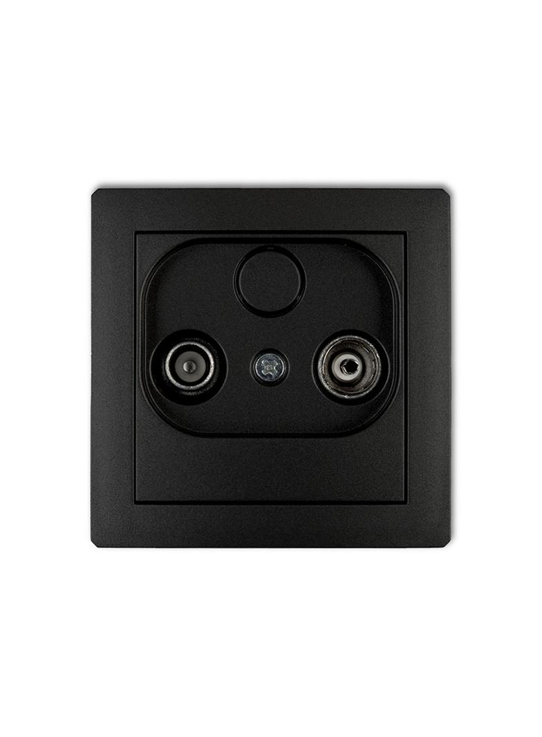 DECO Mechanizm gniazda abonenckiego RTV końcowego w szeregu gniazd przelotowych 6dB czarny mat