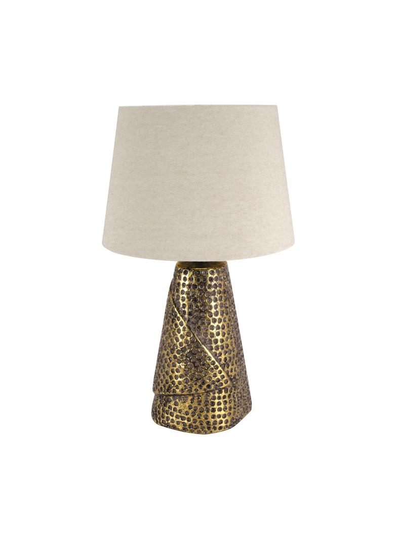 Lampka stołowa MAGDA E27 złoto/beżowa