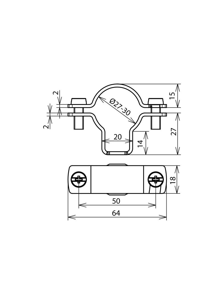 Wspornik metalowy, otwór podłużny d = 5,5 mm
