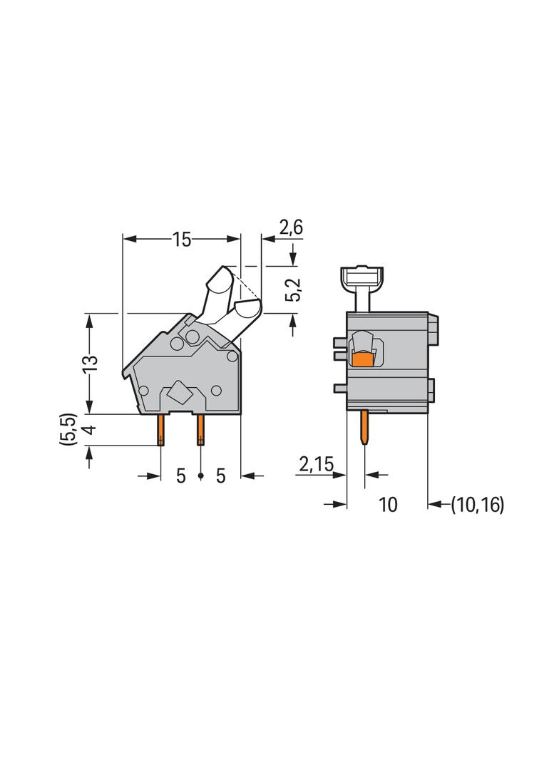 złączka do płytek drukowanych jasnozielona raster 10/10,16 mm