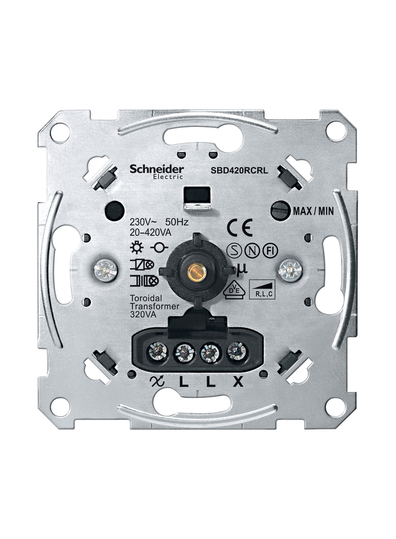 Merten, mechanizm ściemniacza obrotowego RL, RC 230V AC 20-420VA