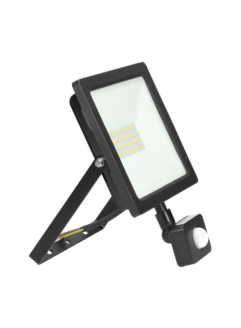 ALLED 50W Naświetlacz LED z PIR 4000lm IP44 4000K Alu+szkło FL/R-3 ORNO