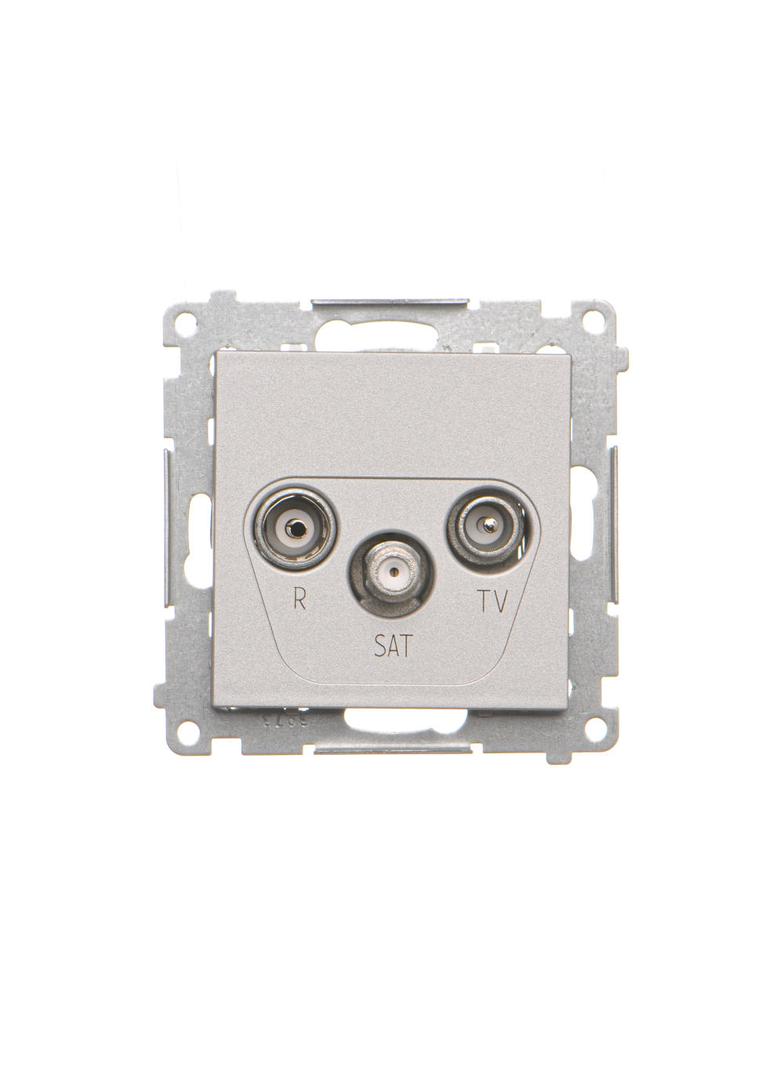 Simon 55 Gniazdo antenowe R-TV-SAT przelotowe 7dB 1x Wejście: 5 MHz÷2,4 GHz Aluminium mat