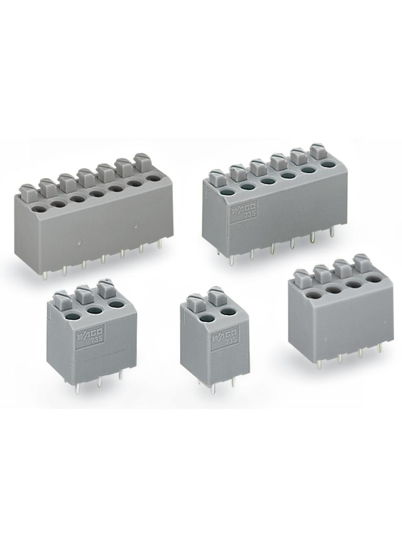 blok zaciskowy do płytek drukowanych 3-bieg. szary raster 5 mm