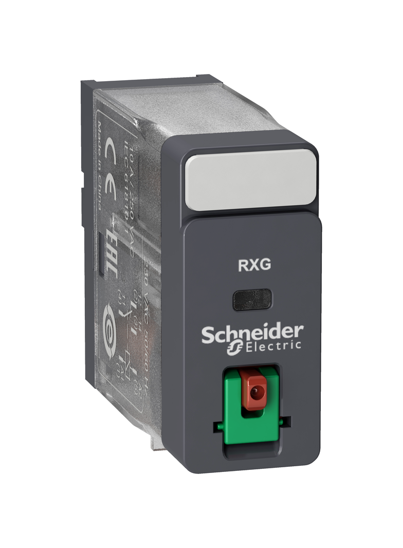 Zelio Relay Przekaźnik interfejsowy z przyciskiem test 230V AC 10A 1 styk C/O RXG11P7 Schneider