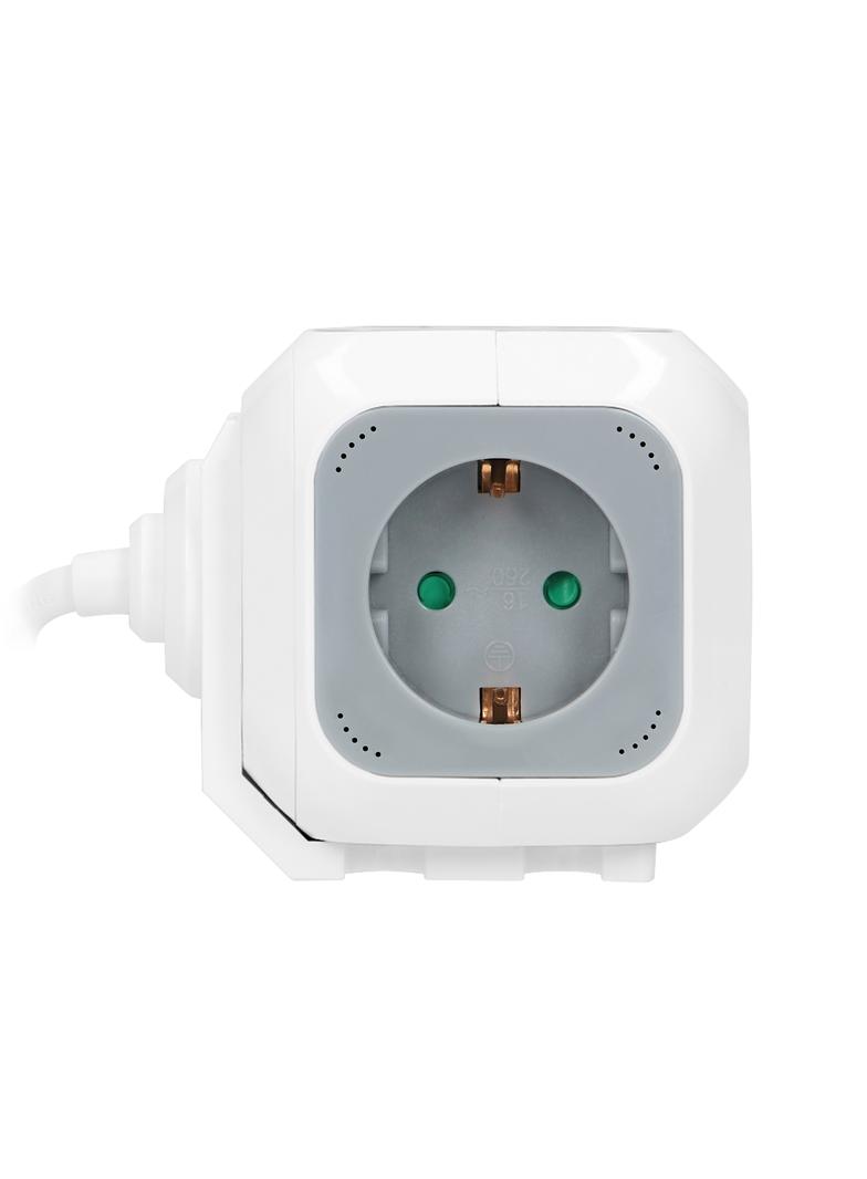 Przedłużacz 4x2P+Z (Schuko) ładowarka USB A+C Quick charge 1,4m H05VV-F 3x1,5mm2 szary OR-AE-13247(G