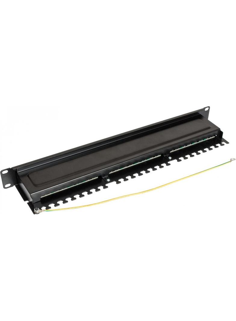 Panel kat. 6 19" 1U, 24xRJ45 FTP czarny z półką
