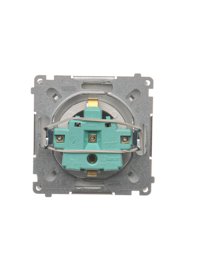 Simon Basic Gniazdo wtyczkowe z uziemieniem Schuko z przesłonami torów prądowych16A 250V zaciski śrubowe srebrny mat BMGSZ1Z.01/43 BMGSz1z.01/43 KONTAKT