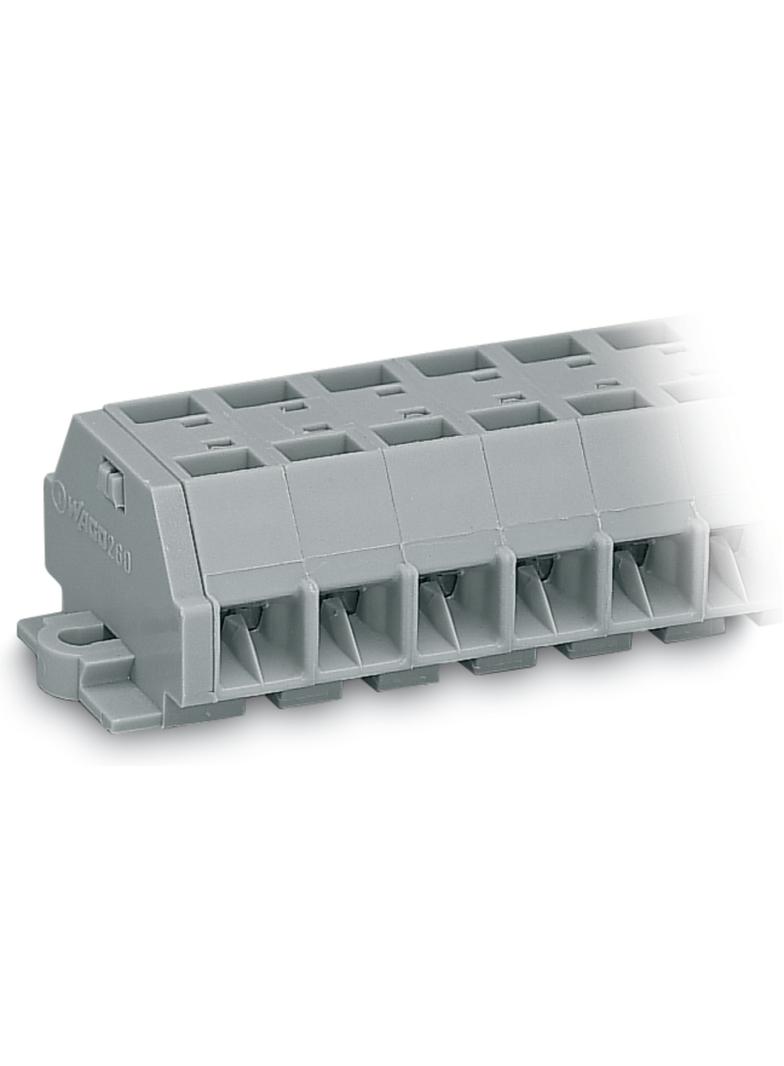 listwa zaciskowa 4-przewodowa 1,5mm2 5-torowa szara stopki montażowe /100szt./ WAGO