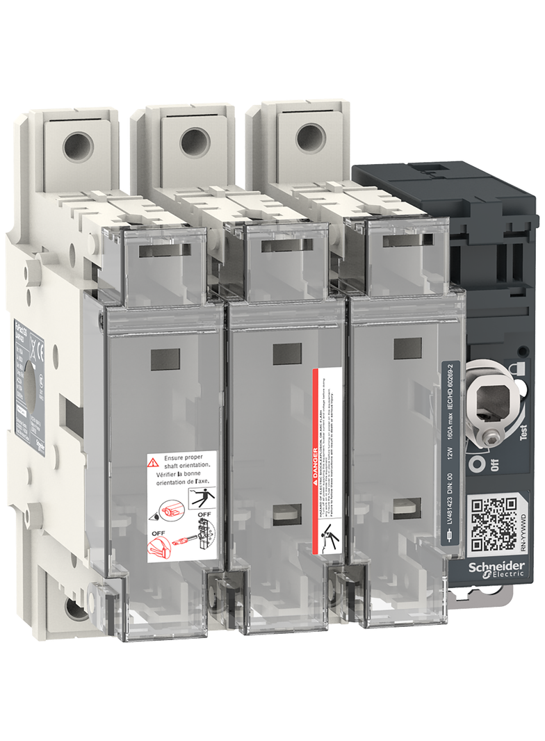 Rozłącznik bezpiecznikowy, FuPacT, GSD160, 160 A, 3 bieguny, bezpiecznik typu DIN NH00, sterowanie z