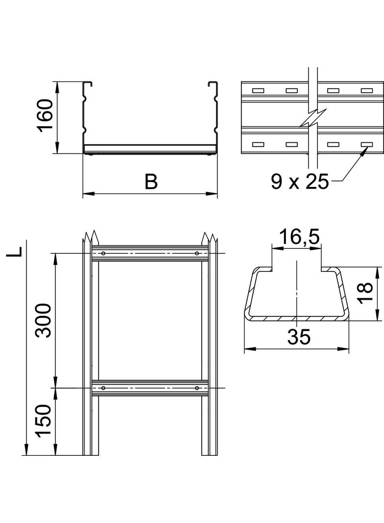 DRABINA KABLOWA 160X200MM FS