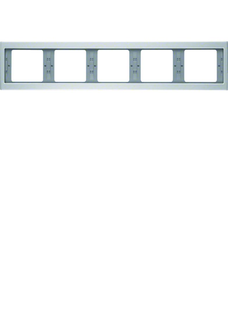 BERKER K.5 Ramka pięciokrotna pozioma aluminium 13937003 HAGER