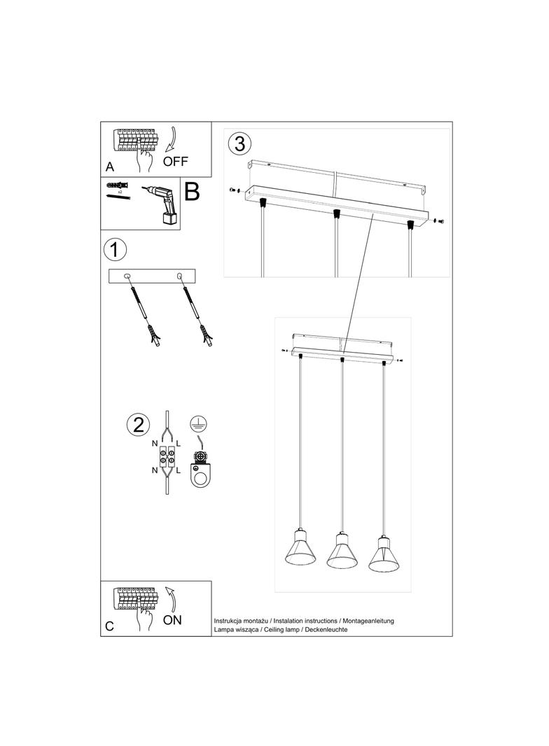 Sollux Lampa wisząca TAZILA 3 biała [ES111] SL.0988