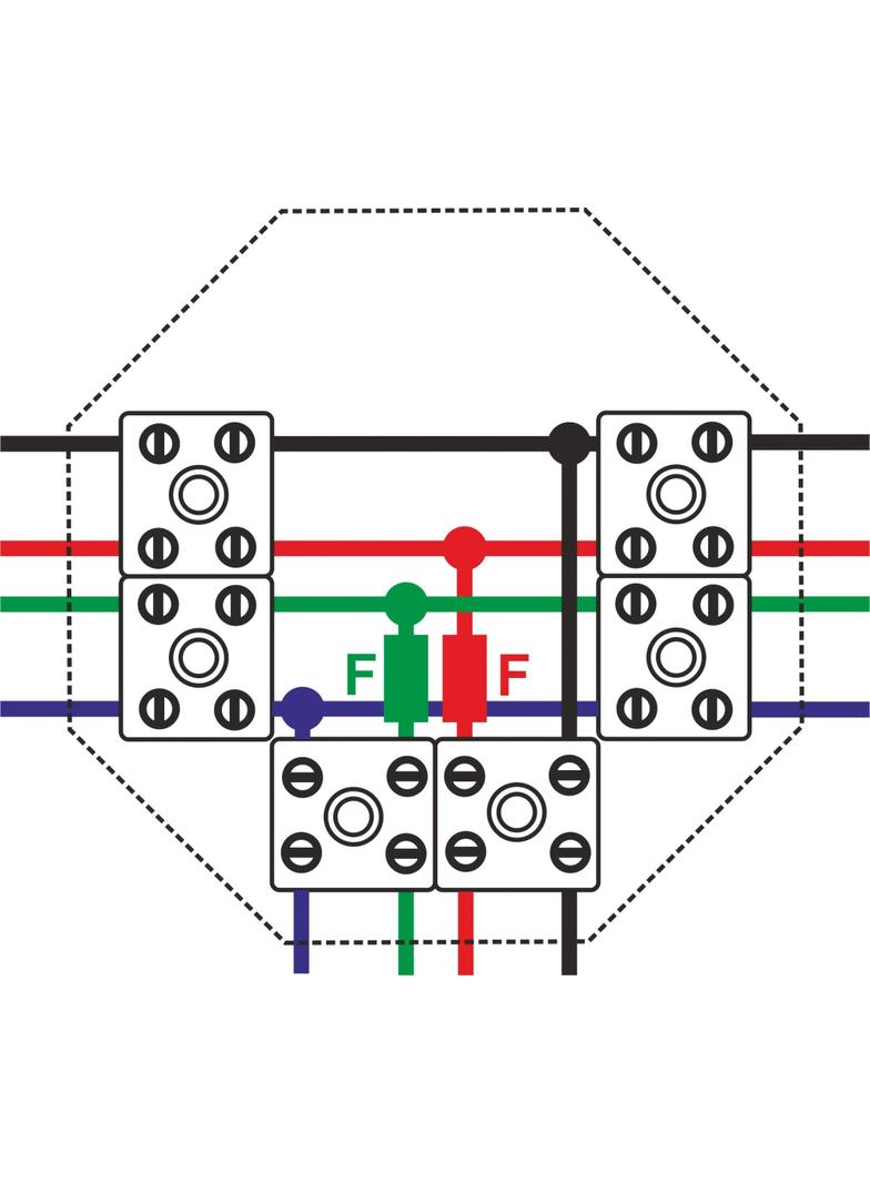 PIP-3AN B6x2x4 Puszka przeciwpożarowa, ośmiokątna, E90, z bezpiecznikiem 0,375A, 6x2x4mm2,137x124x28