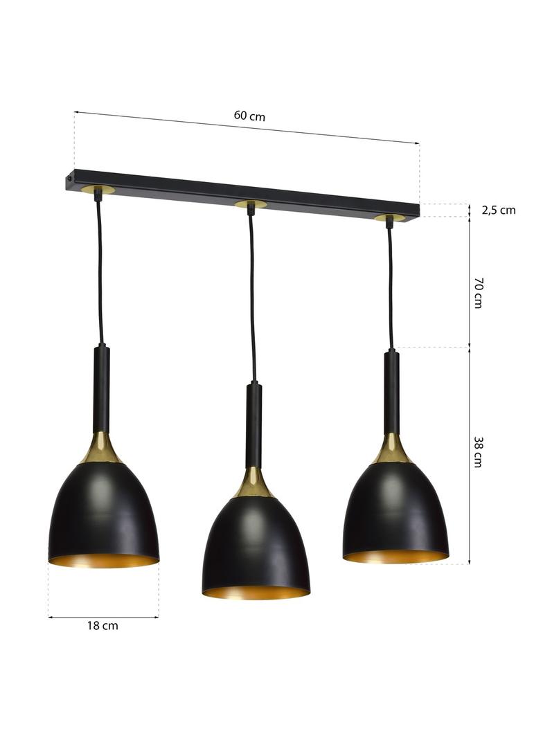 Milagro lampa wisząca Clark 3xE27 czarno/złota MLP6222