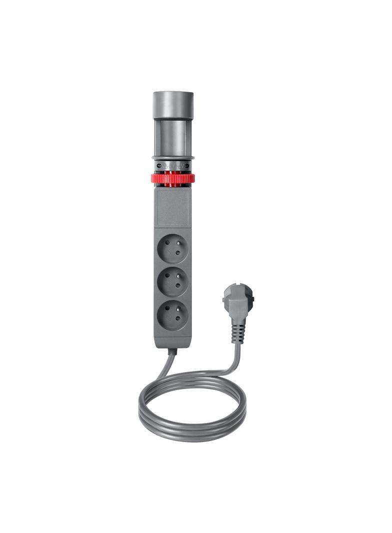 Przedłużacz biurkowy 3-krotny 2P+Z, 1,5M H05VV-F 3x1,5mm2, 2xUSB+1 typu C