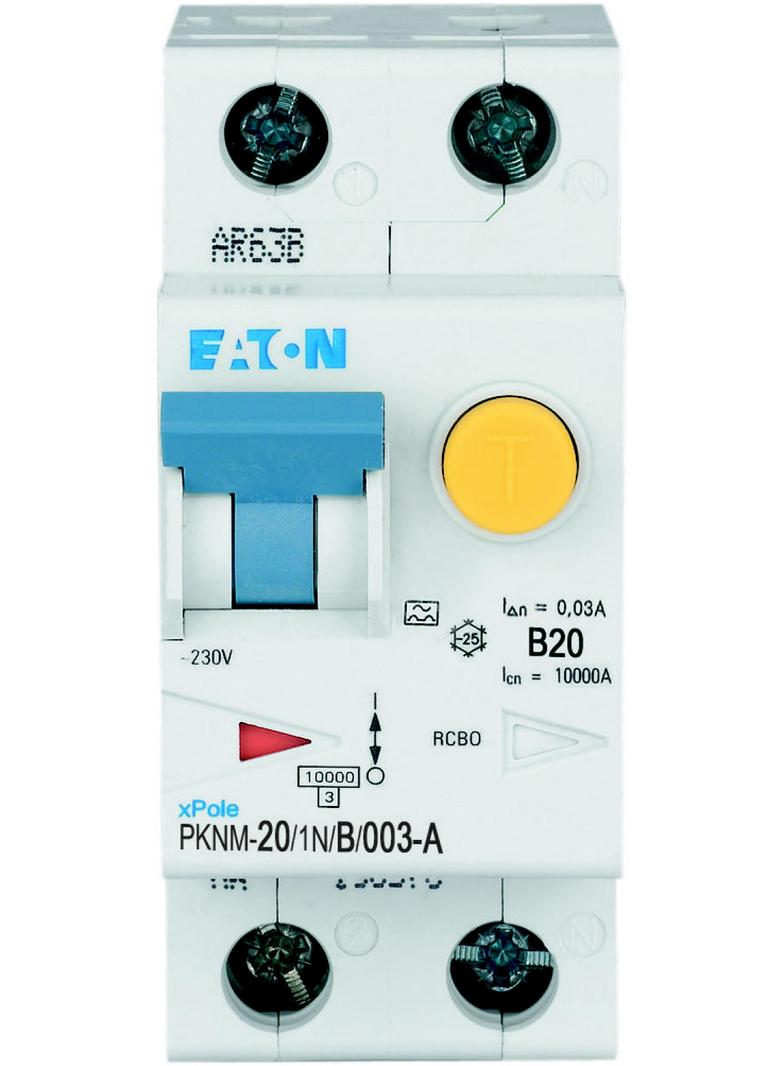 PKNM-20/1N/B/003-A-MW Wyłącznik różnicowonadprądowy 1P+N B20A 30mA typ A 236239 EATON