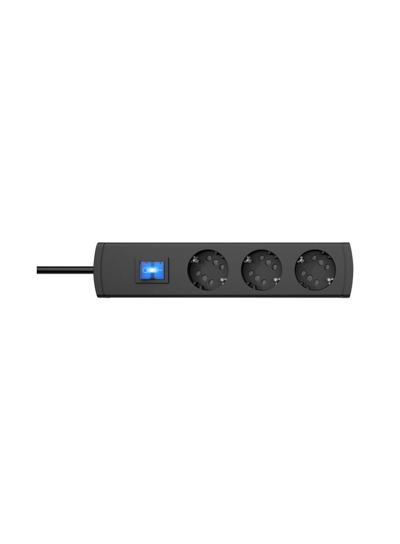Listwa zasilająca DUOVERSAL plus 3=6, z wyłącznikiem, czarny/antracyt, 1,4 m H05VV-F 3G 1,5 mm2