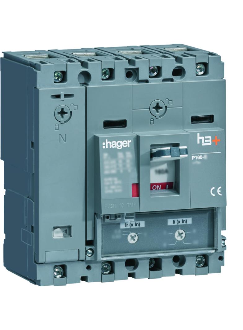 MCCB Wyłącznik mocy h3+ P160 4P 125A 25kA TM HHS127DC HAGER