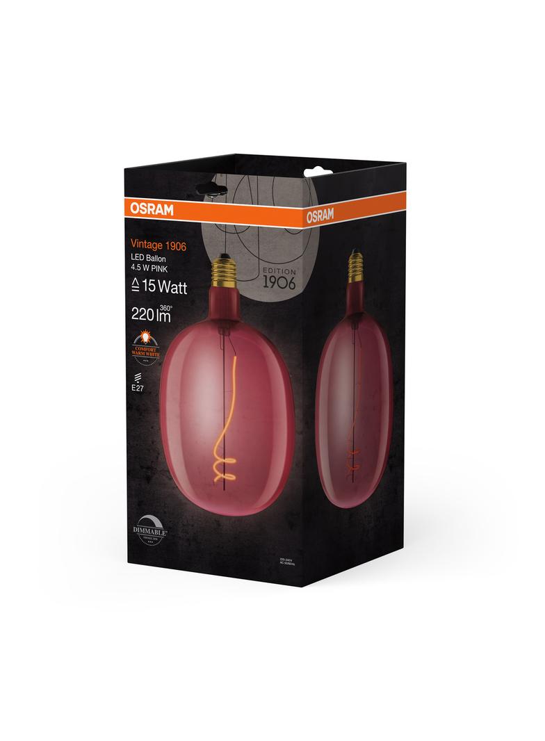 Lampa LED Vintage 1906 BALLON PINK dim 4,5W/816 E27