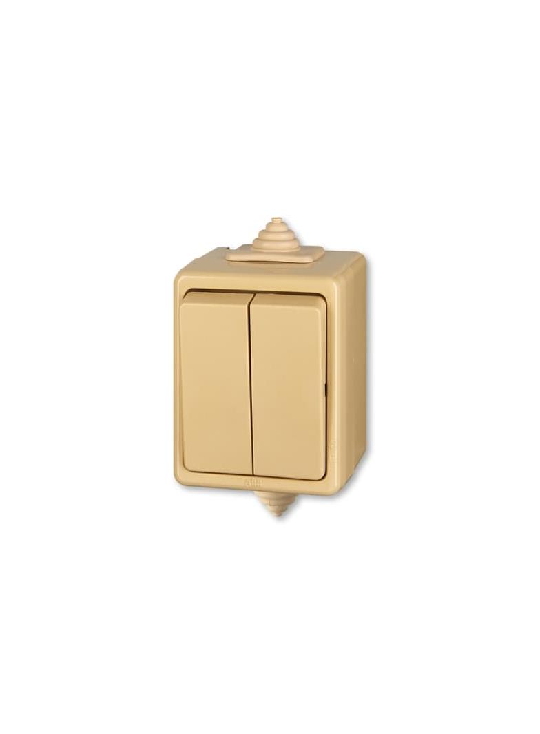 CLASSIC Wyłącznik schodowy podwójny IP 44  beżowy