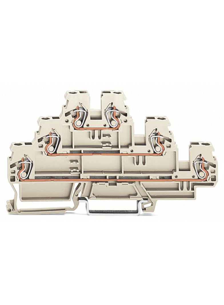 złączka trzypiętrowa Ex L/L/L 2,5mm2 jasnoszara