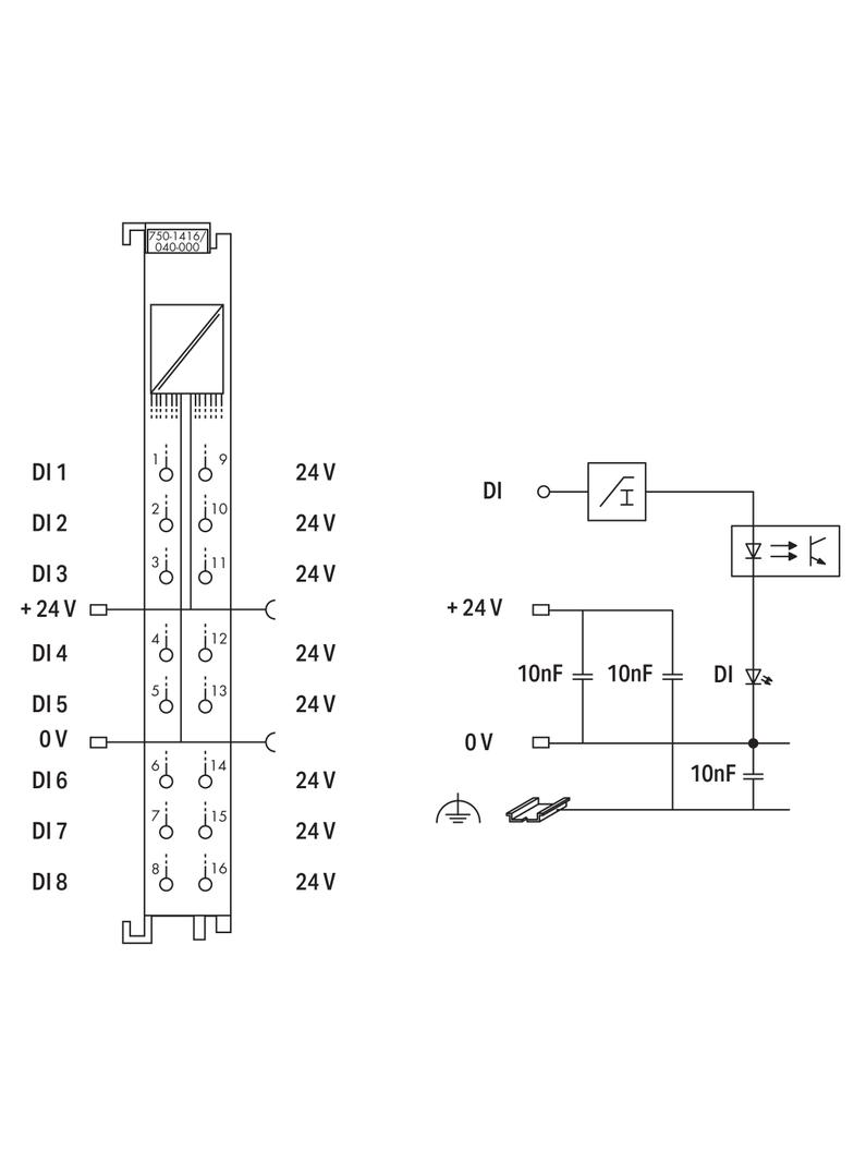 8-kanałowy moduł wejść dwustanowych