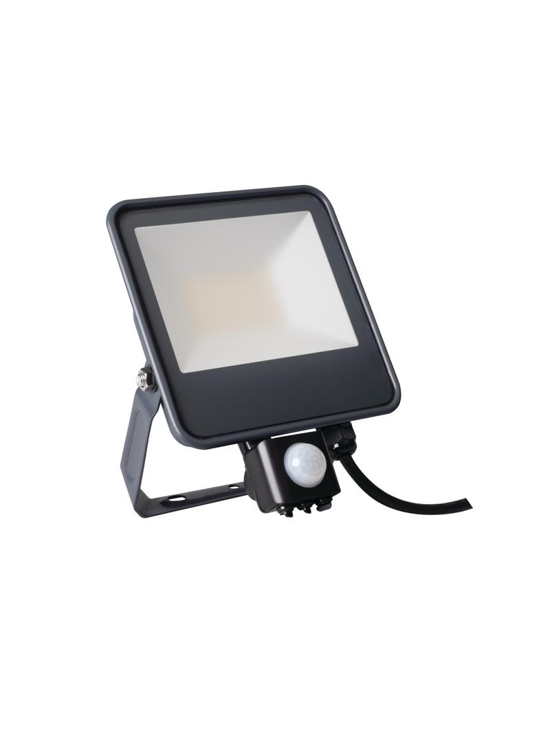 Projektor LED z czujnikiem ruchu PIR IQ-LED FL-30W-NW-SE 3450lm 4000K barwa neutralna IP44 czarny 33887 KANLUX