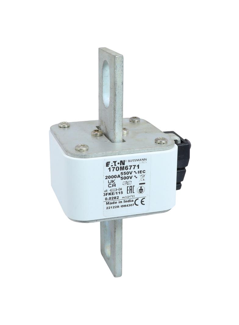 FUSE 2000A 550V 3FKE/115 AR UR Wkładka szybka 2000A AC 550V rozmiar 3 76x92x139 mm aR IEC, 170M6771