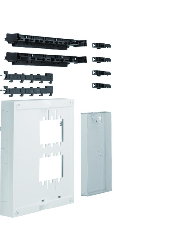 univers N Blok dla szyn zbiorczych poziomych 12x5/10mm 40mm 1xNH00 6-pol. 300x250mm UE21A8 HAGER