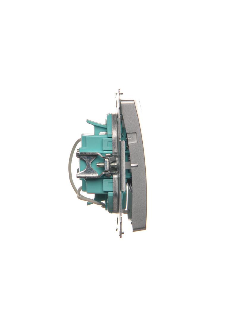 Simon Basic Przycisk potrójny z podświetleniem LED 10A szybkozłączka srebrny mat