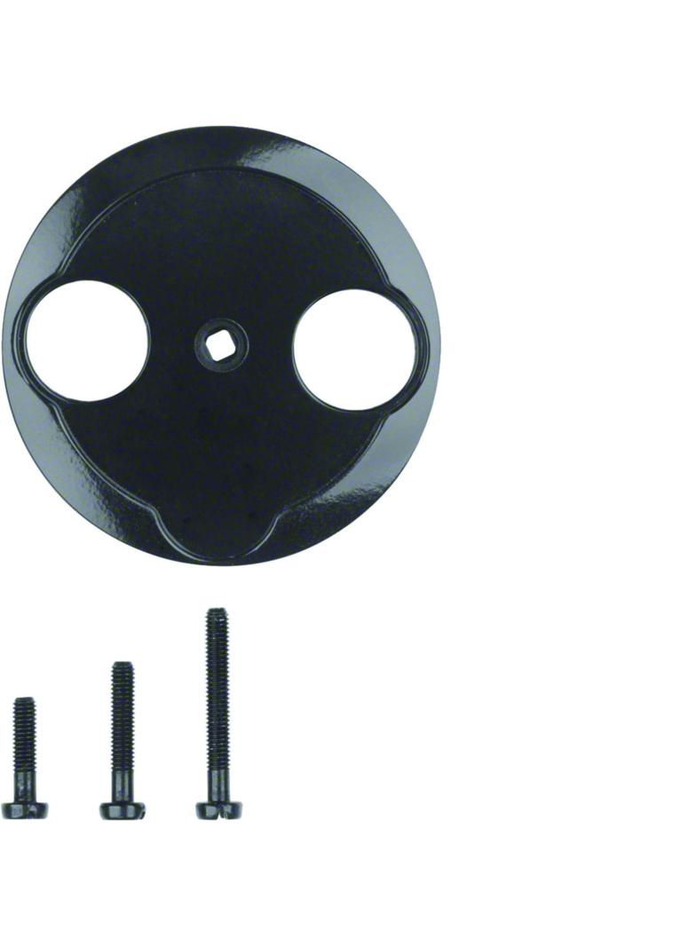 BERKER Serie 1930/Glas Płytka czołowa do gniazda antracytowego 2-wyjściowego czarny 103921 HAGER