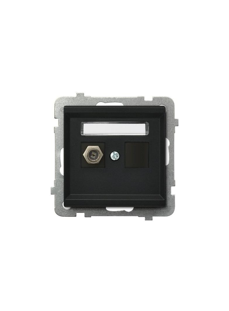 SONATA Gniazdo antenowe typu F pojedyncze - kolor czarny metalik