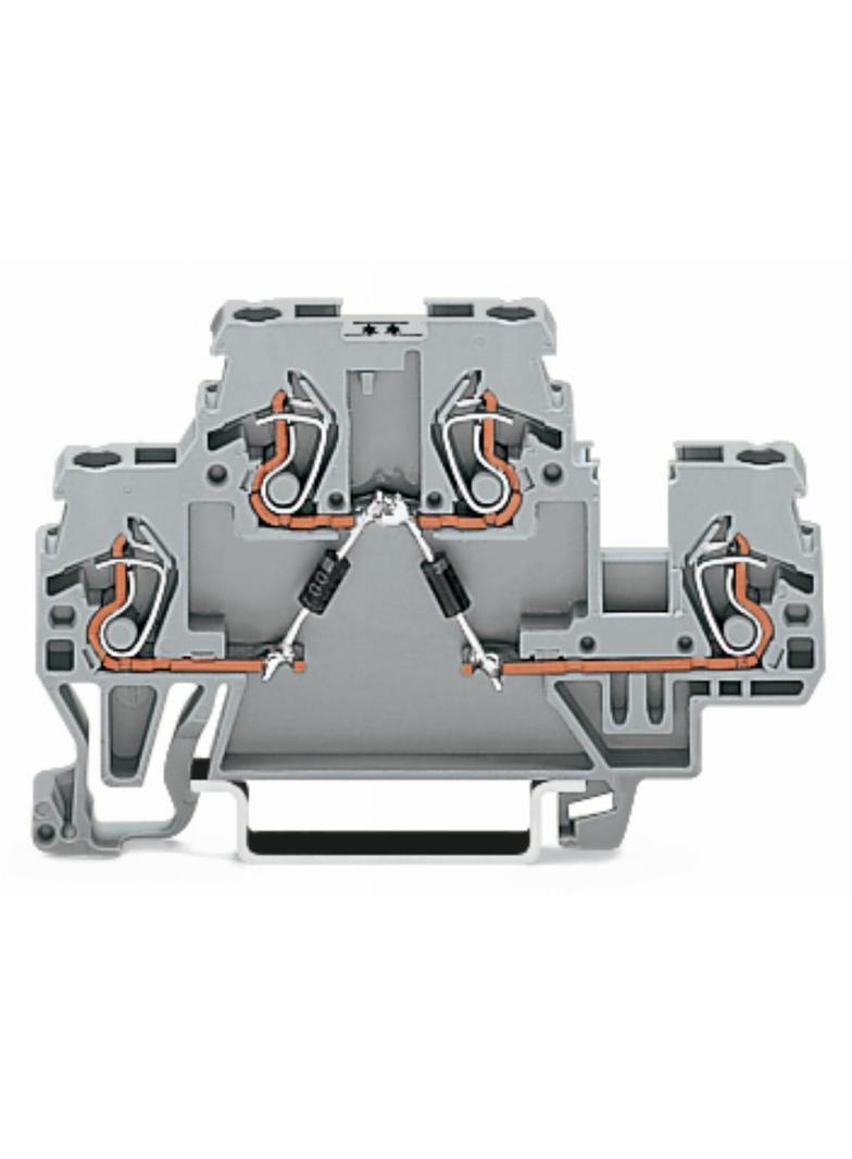 dwupiętrowa złączka diodowa 2,5 mm2 szara