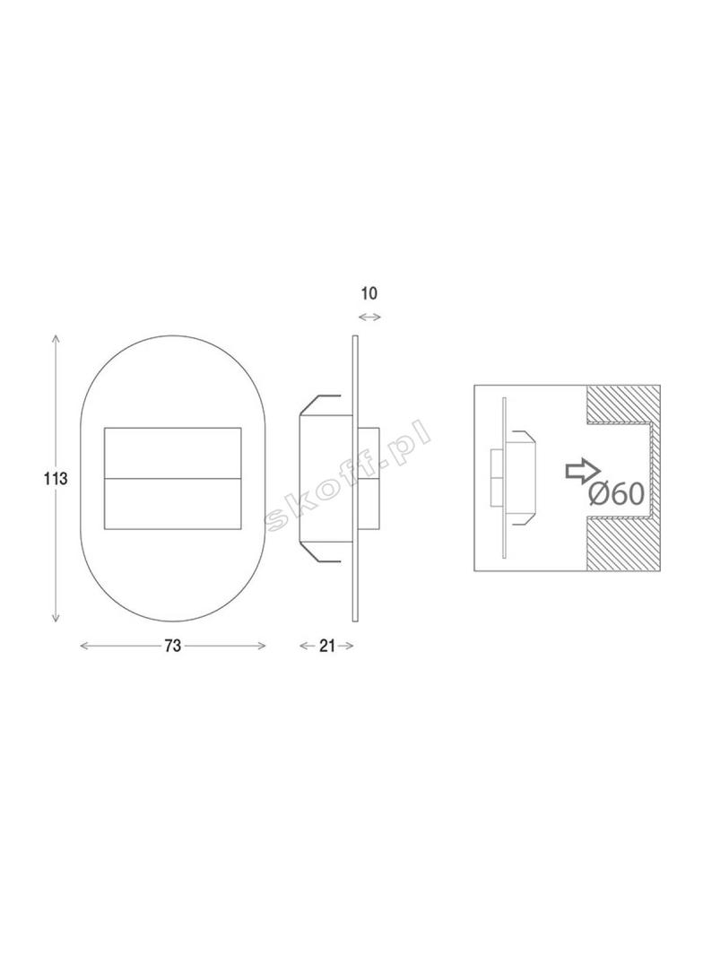 DUO RUEDA SHORT – G(alu) / WW (ciepły biały)   [obud. Aluminium] [IP 66]