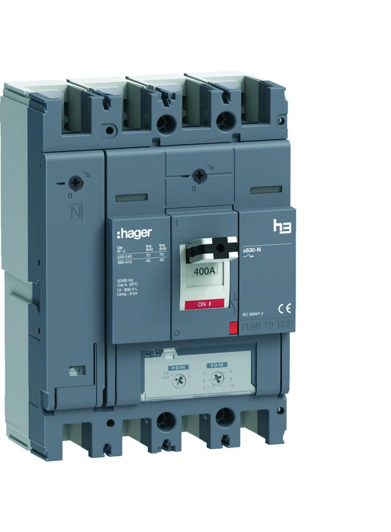 MCCB Wyłącznik mocy h3 x630 TM 4x400A 40kA HNJ401DR HAGER