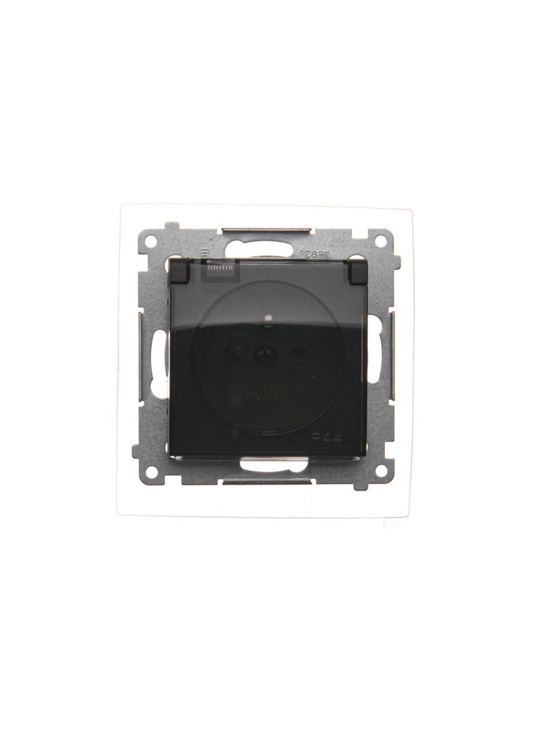 Simon 54 Gniazdo IP44 Z USZCZELKĄ 16A z. śrub. klapka transp. brąz mat *Uszczelka do ramek S54 PREMI