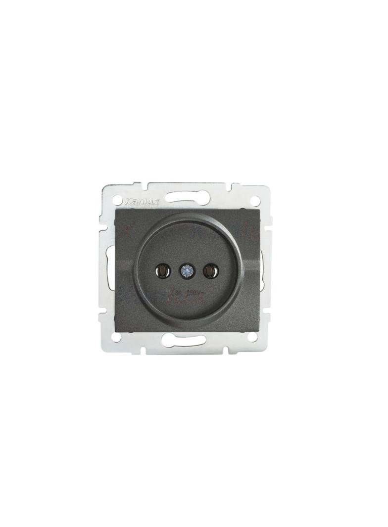 LOGI Gniazdo pojedyncze śrubowy Grafit 16A 250V 021210141 25262 KANLUX