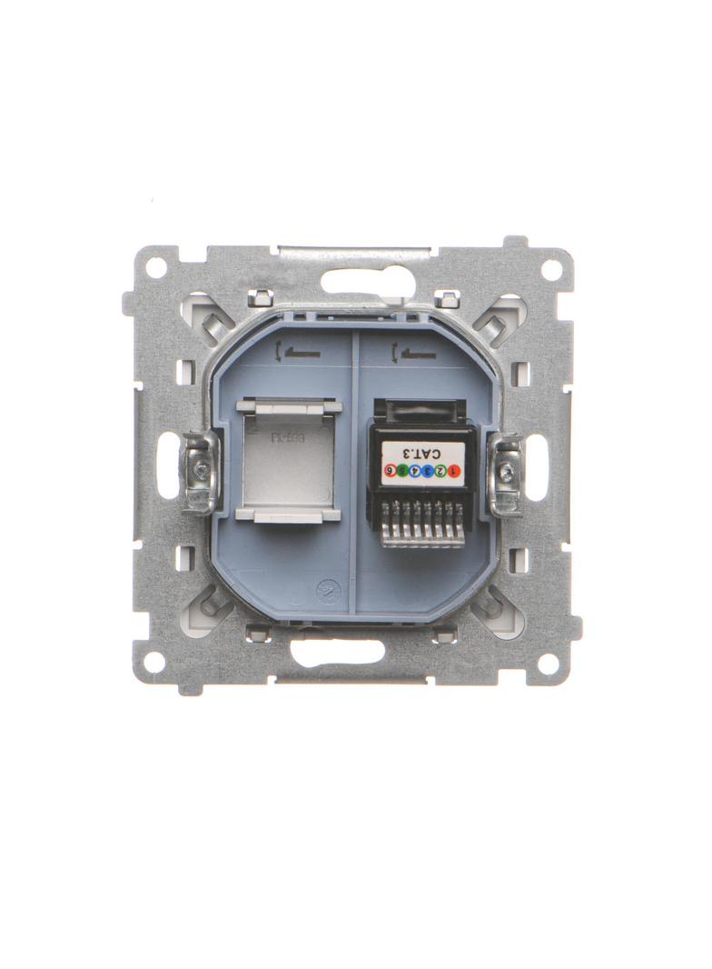 Simon 55 Gniazdo telefoniczne pojedyncze RJ12 Aluminium mat TF1.01/143 KONTAKT