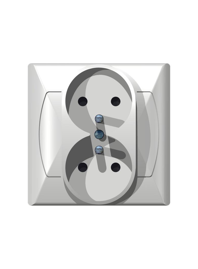 AKCENT Gniazdo podwójne z uziemieniem - kolor biały