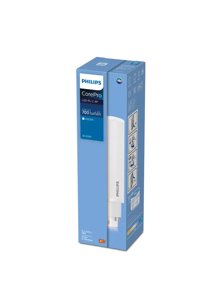 Świetlówka LED 6,5W=18W 700lm 3000K barwa ciepła LED 6,5W 830 4P G24q-2 3 lata gw. PHILIPS