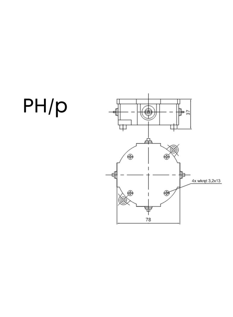 PH/p ,  Puszka natynkowa bez wkładu IP 44 (85x85x40 mm), biały
