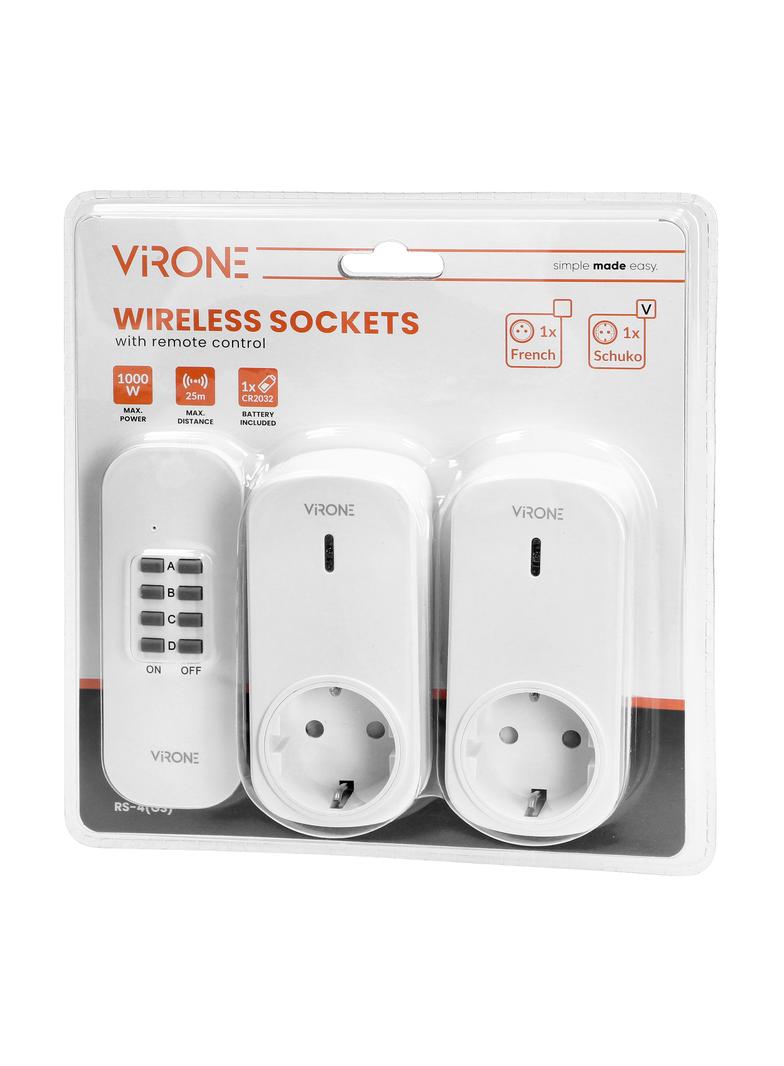 Zestaw bezprzew. gniazd sterowa.pilotem 2+1 SCHUKO RS-4(GS) ORNO